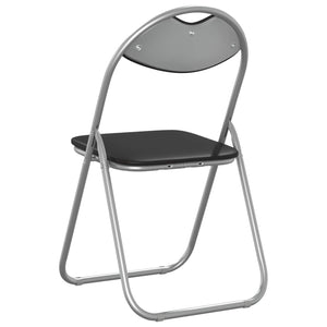 Klappstühle 8er Set Schwarz Grau Kunstleder