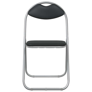 Klappstühle 8er Set Schwarz Grau Kunstleder
