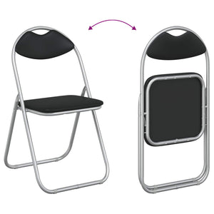 Klappstühle 8er Set Schwarz Grau Kunstleder