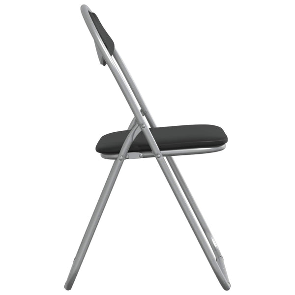 Klappstühle 8er Set Schwarz Grau Kunstleder