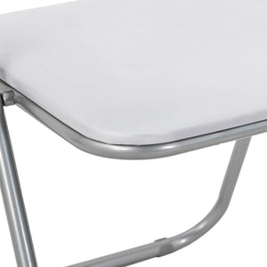 Klappstuhl 8er Set Weiß/Grau Kunstleder