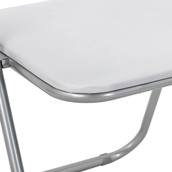 Klappstuhl 8er Set Weiß/Grau Kunstleder