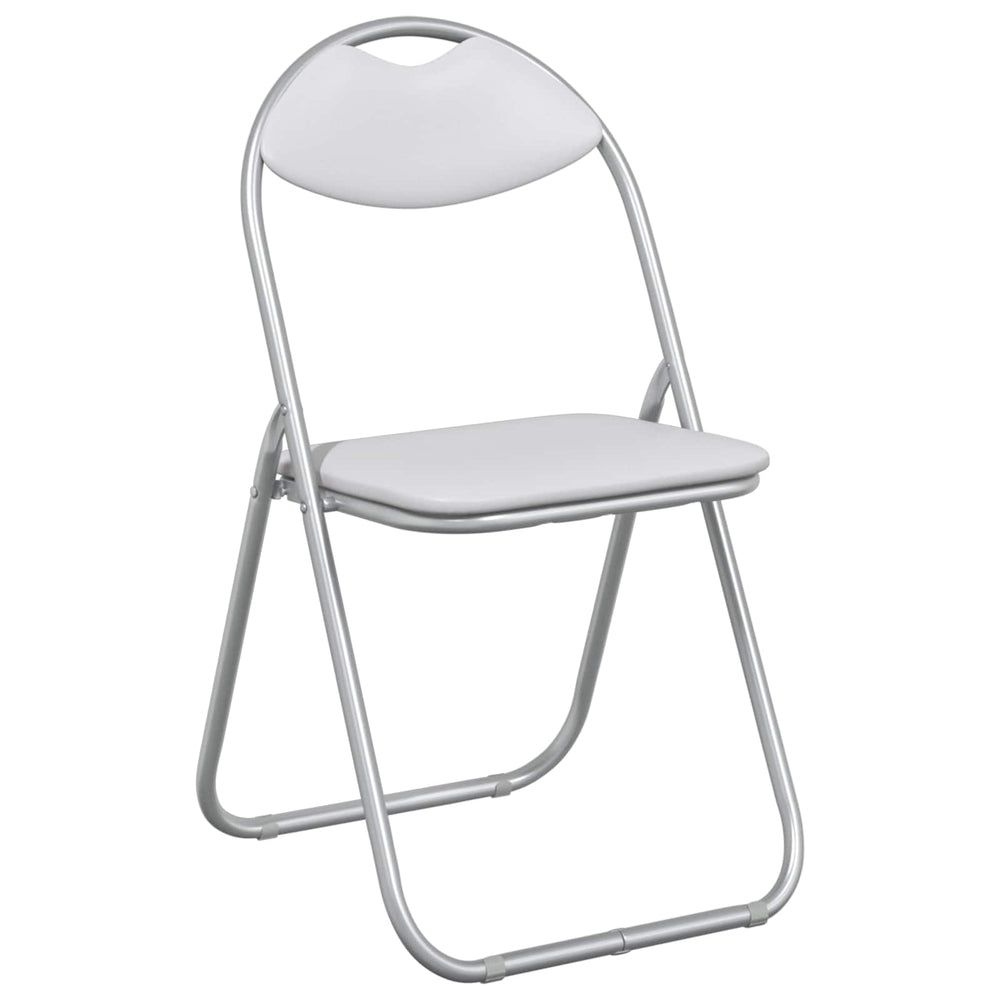 Klappstuhl 8er Set Weiß/Grau Kunstleder