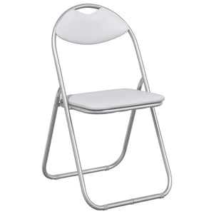 Klappstuhl 8er Set Weiß/Grau Kunstleder