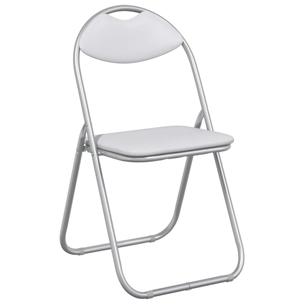 Klappstuhl 8er Set Weiß/Grau Kunstleder