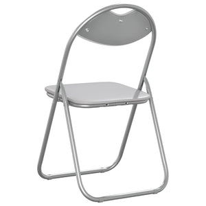 Klappstuhl 8er Set Weiß/Grau Kunstleder