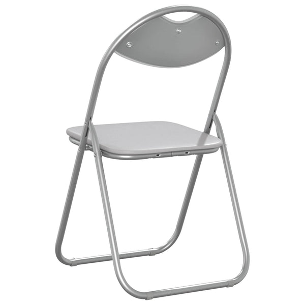 Klappstuhl 8er Set Weiß/Grau Kunstleder