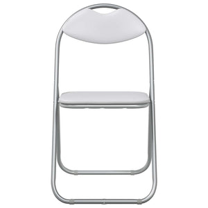 Klappstuhl 8er Set Weiß/Grau Kunstleder