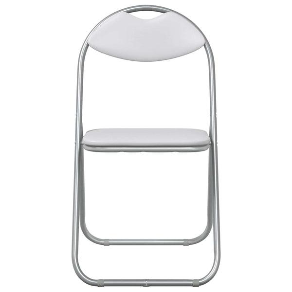 Klappstuhl 8er Set Weiß/Grau Kunstleder