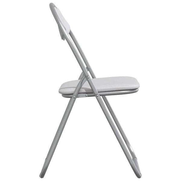 Klappstuhl 8er Set Weiß/Grau Kunstleder
