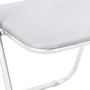 Klappstuhl 8er Set Weiß Kunstleder