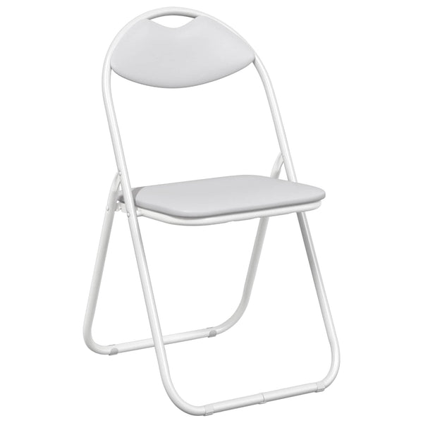 Klappstuhl 8er Set Weiß Kunstleder