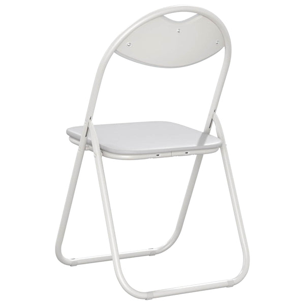 Klappstuhl 8er Set Weiß Kunstleder