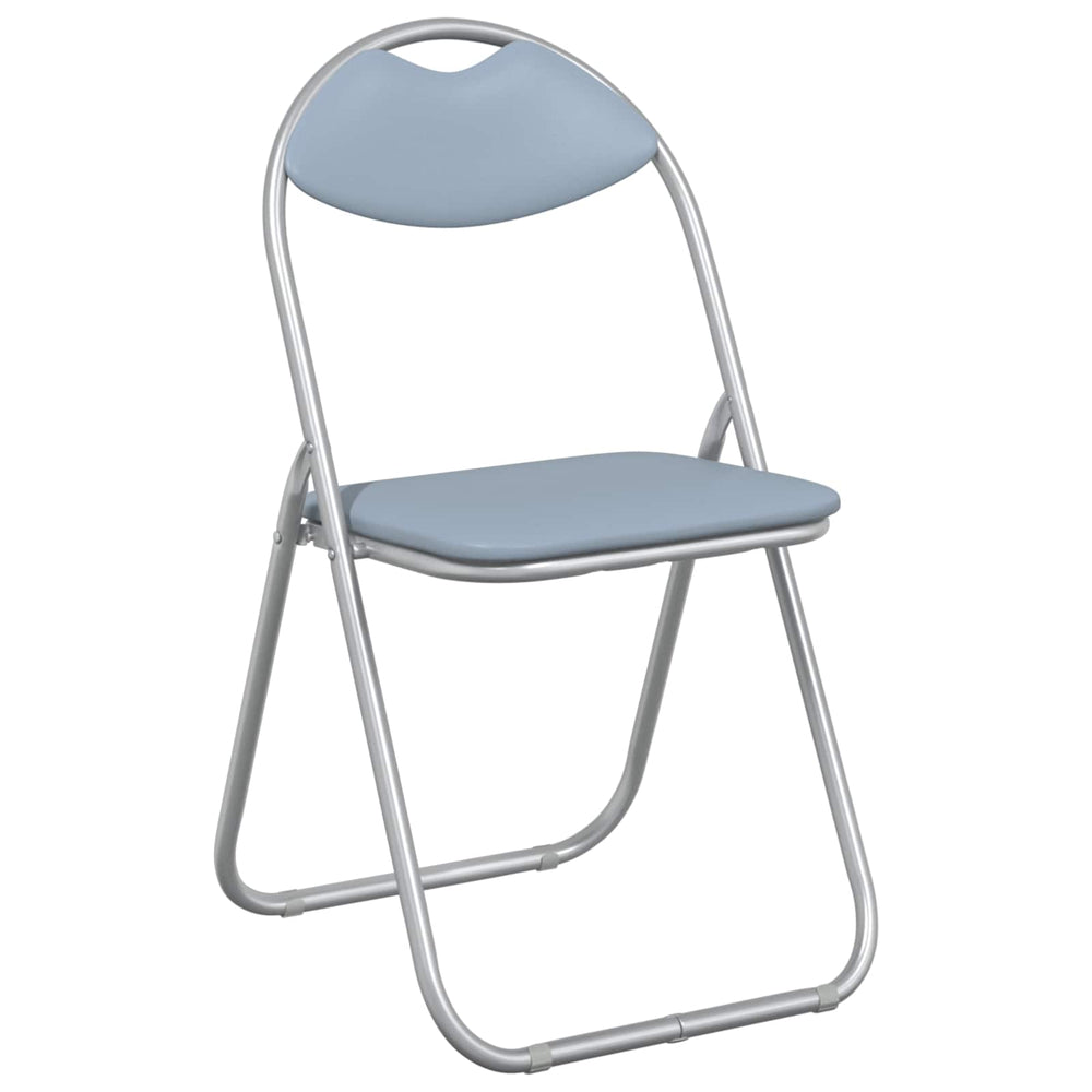 Klappstühle 8er Set Grau Kunstleder