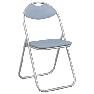 Klappstühle 8er Set Grau Kunstleder