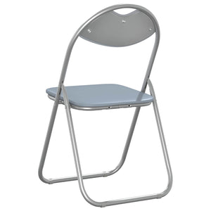 Klappstühle 8er Set Grau Kunstleder