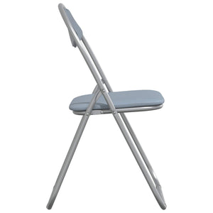 Klappstühle 8er Set Grau Kunstleder