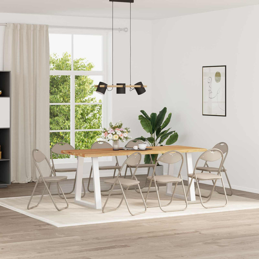Klappstuhl 8er Set Sand Kunstleder