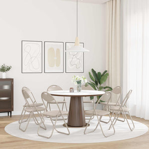 Klappstuhl 8er Set Sand Kunstleder
