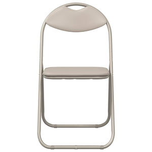 Klappstuhl 8er Set Sand Kunstleder