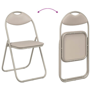 Klappstuhl 8er Set Sand Kunstleder