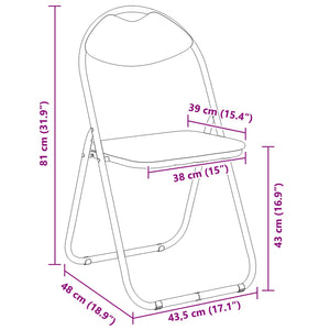 Klappstuhl 8er Set Sand Kunstleder