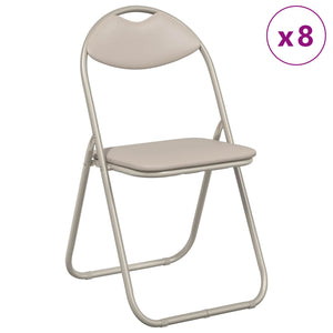 Klappstuhl 8er Set Sand Kunstleder