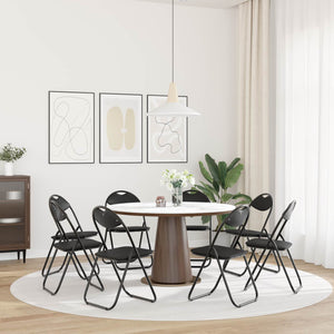 Klappstühle 8er Set, Kunstleder Schwarz
