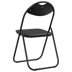 Klappstühle 8er Set, Kunstleder Schwarz