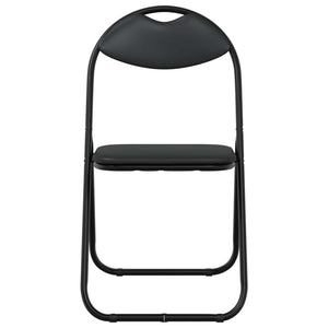 Klappstühle 8er Set, Kunstleder Schwarz