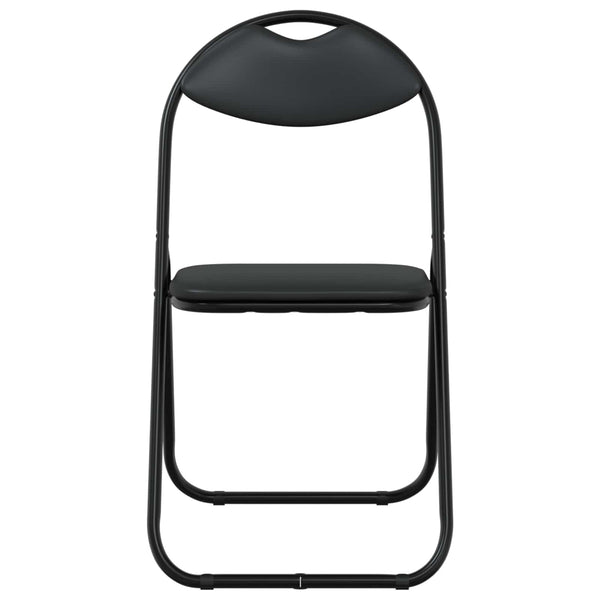 Klappstühle 8er Set, Kunstleder Schwarz