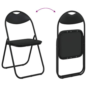 Klappstühle 8er Set, Kunstleder Schwarz