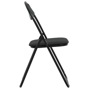 Klappstühle 8er Set, Kunstleder Schwarz