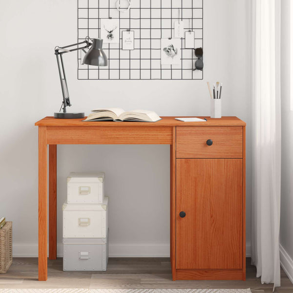 Schreibtisch Kiefer Massivholz 100x50 cm Wachsbraun