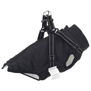 Schwarzer Hundemantel Fleece L24