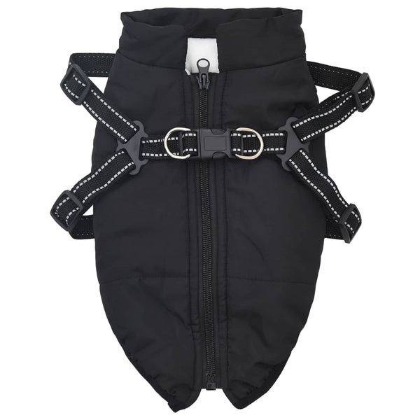 Schwarzer Hundemantel Fleece Polyester L32