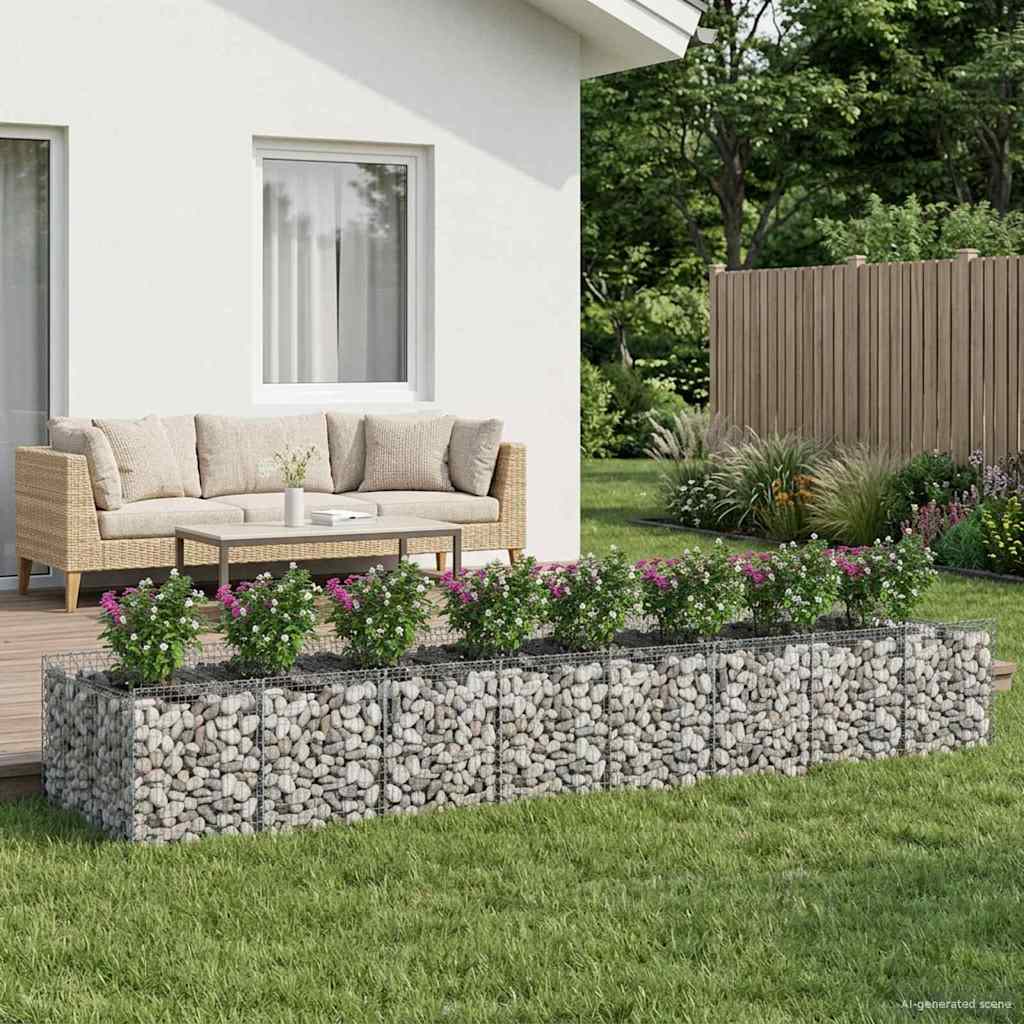 Gabionen Hochbeet 3er Set Silber