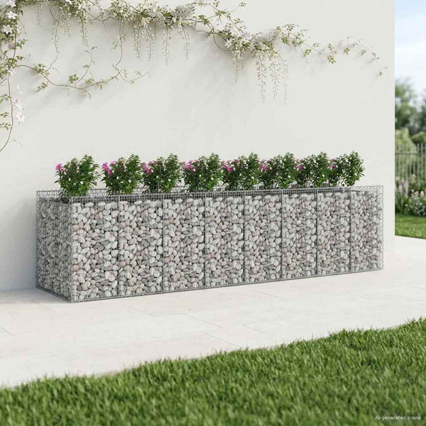 Gabionen-Hochbeet 4er-Set, Silber