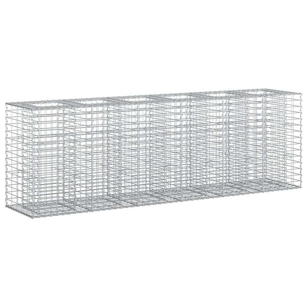 Gabionen Hochbeet Silber 250x50x80cm, 2er Set