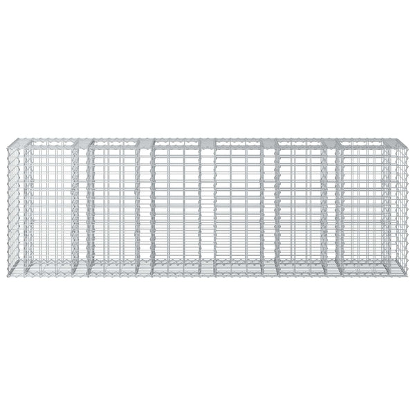 Gabionen Hochbeet Silber 250x50x80cm, 2er Set