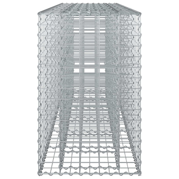 Gabionen Hochbeet Silber 250x50x80cm, 2er Set