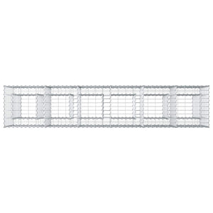 Gabionen Hochbeet Silber 250x50x80cm, 2er Set