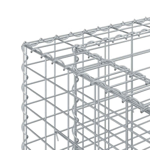 Gabionen Hochbeet Silber 330x50x80cm, 2er Set