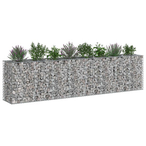 Gabionen Hochbeet Silber 330x50x80cm, 2er Set