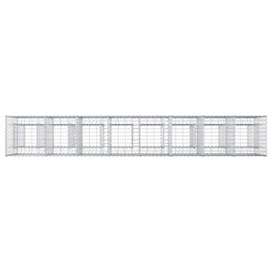 Gabionen Hochbeet Silber 330x50x80cm, 2er Set