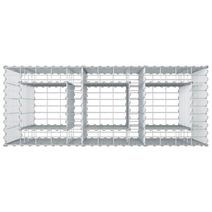 Gabionen Hochbeet 2er Set Silber 130x50x150cm