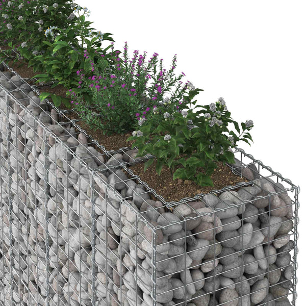 Gabionen Hochbeet 3er Set Silber 250x50x150cm