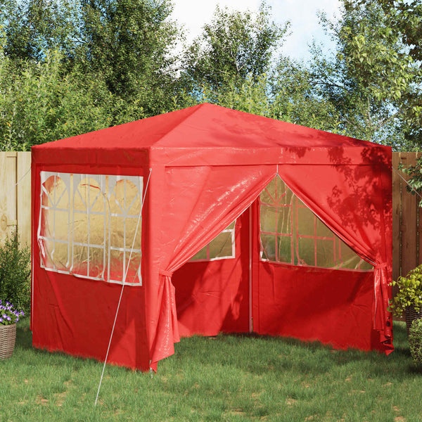 vidaXL Tonnelle de réception Rouge 250 x 250 x 240 cm PE et acier
