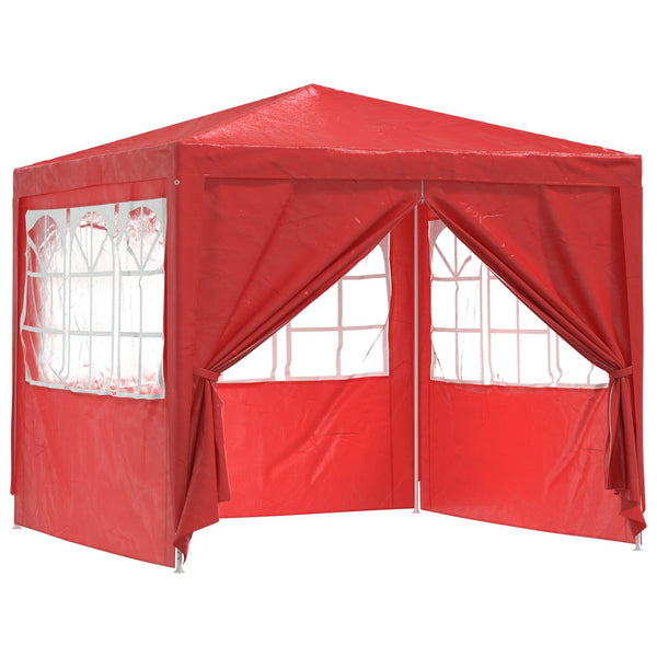 vidaXL Tonnelle de réception Rouge 250 x 250 x 240 cm PE et acier