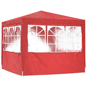 vidaXL Tonnelle de réception Rouge 250 x 250 x 240 cm PE et acier